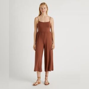 Quince Tencel Jersey Wide Leg Jumpsuit XS Brown